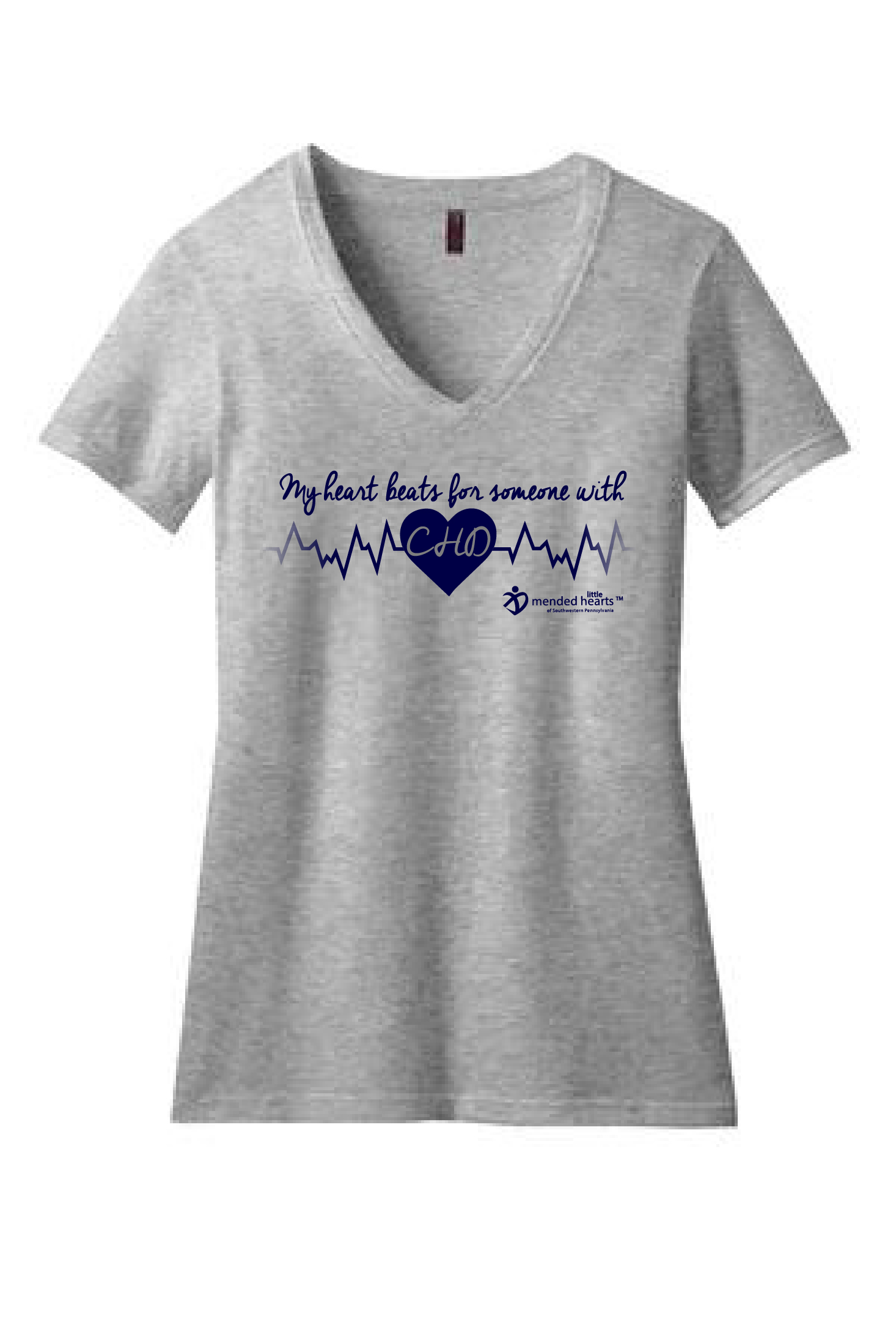 My Heart Beats for Someone with CHD, Ladies' V-Neck, Available in Multiple Colors!