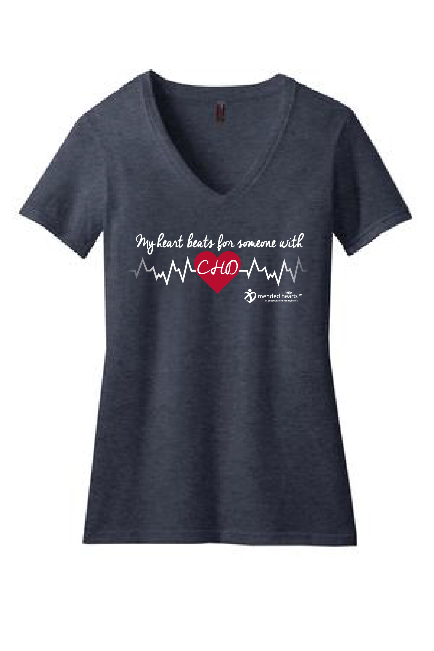 My Heart Beats for Someone with CHD, Ladies' V-Neck, Available in Multiple Colors!