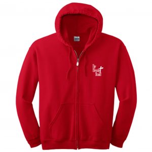 Gildan Heavy Blend Full-Zip Hooded Sweatshirt in Red or Black